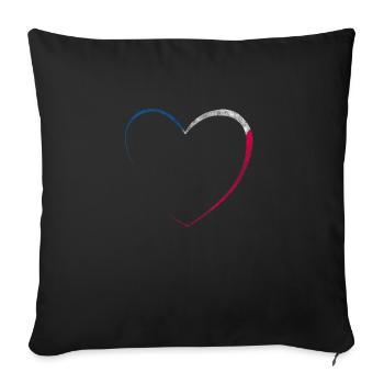Heart France Love - Sofa pillow with filling 45cm x 45cm - black - Front
