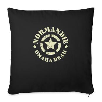 normandie omaha plage directe - Coussin et housse de 45 x 45 cm - noir - Devant