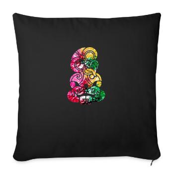 Maori Hei Tiki Polynesian Tribal Tattoo Cadeau - Coussin et housse de 45 x 45 cm - noir - Devant