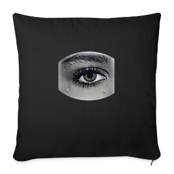 Grief Love Tears Eye Longing Sad - Sofa pillow with filling 45cm x 45cm - black - Front