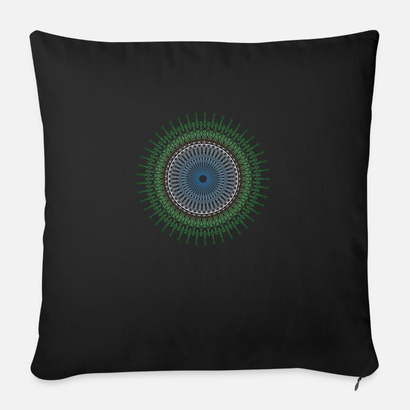 Mandala - Sofakissen mit Füllung 45 x 45 cm - Schwarz