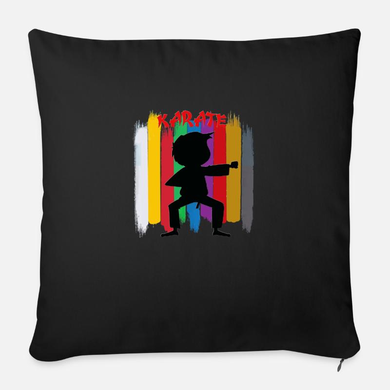 Karate Belts Colors Boy Fighter - Sofakissen mit Füllung 45 x 45 cm - Schwarz