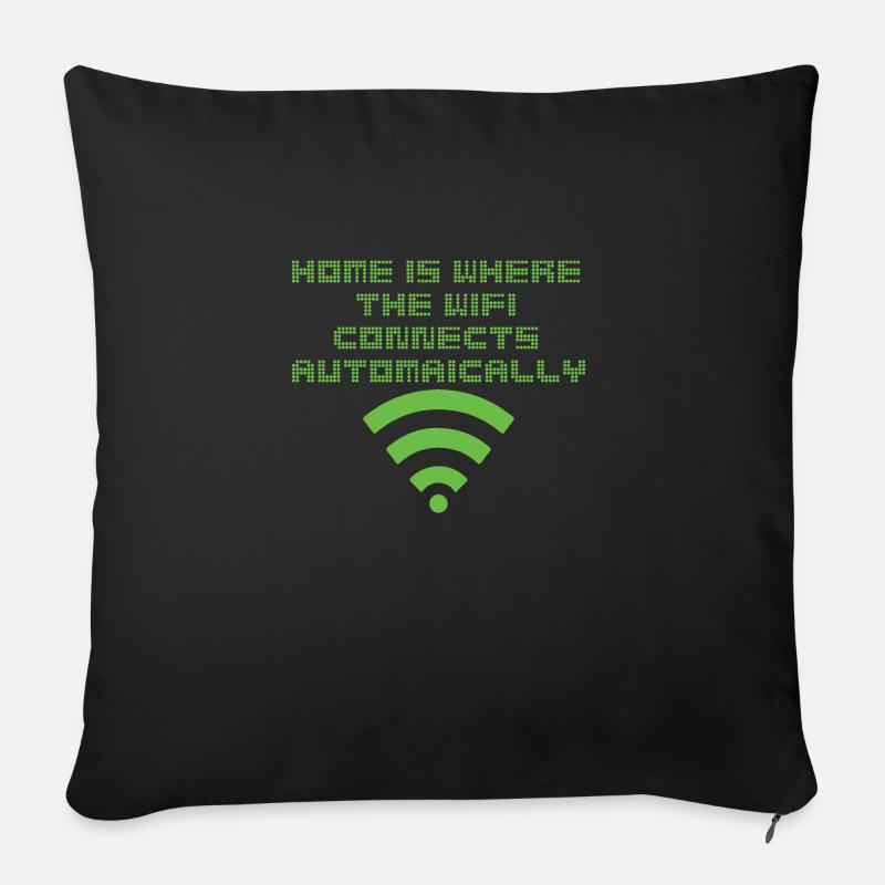 Wireless Wifi Wlan Gamer IT Programmierer Geschenk - Sofakissen mit Füllung 45 x 45 cm - Schwarz