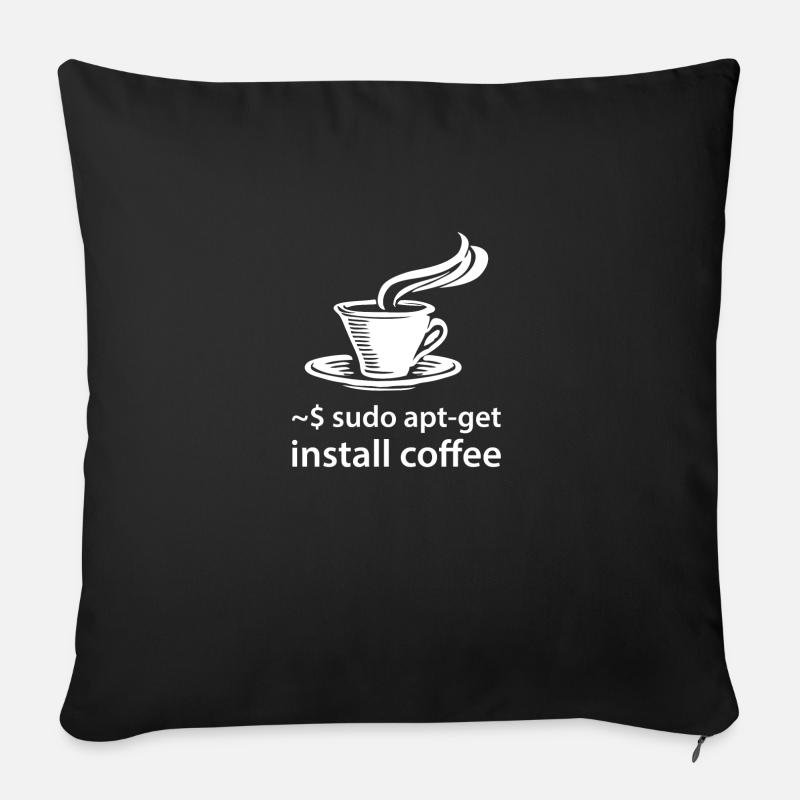 sudo apt-get install coffee - IT Coder Linux - Sofa pillow with filling 45cm x 45cm - black