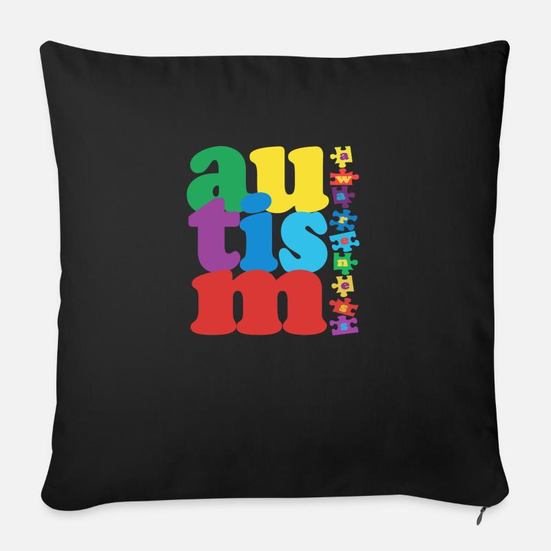 Autismus - Sofakissen mit Füllung 45 x 45 cm - Schwarz