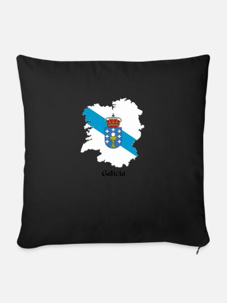 galicia map - Sofakissen mit Füllung 45 x 45 cm - Schwarz