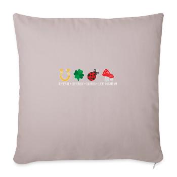 Lucky Symbols Horseshoe CloverLeaf Ladybug Mushroom - Sofa pillow with filling 45cm x 45cm - light taupe - Front