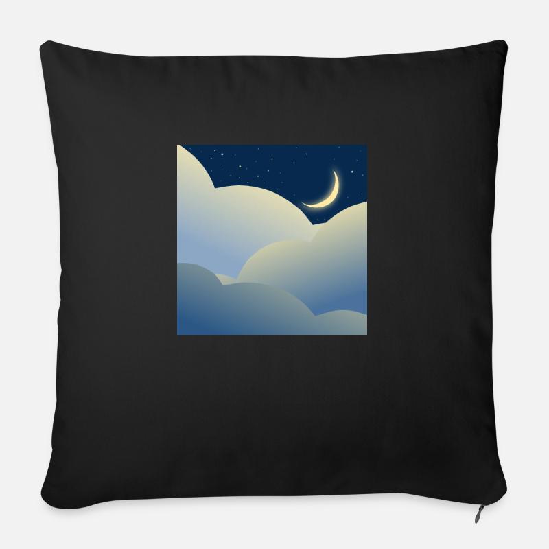 Nachthimmel mit Mond - Sofakissen mit Füllung 45 x 45 cm - Schwarz