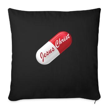 Jesus Christ capsule - Sofa pillow with filling 45cm x 45cm - black - Front