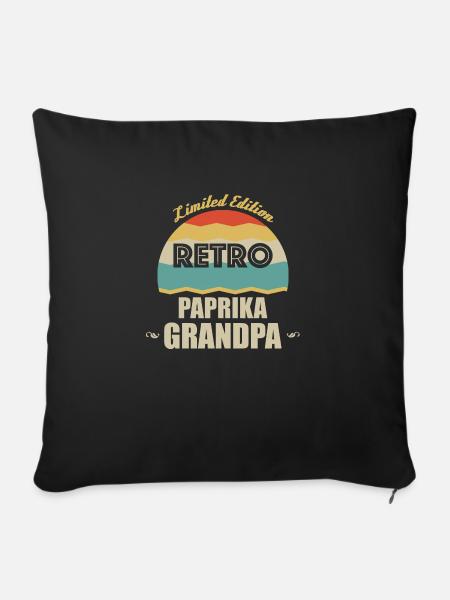 Retro Paprika Opa - Sofakissen mit Füllung 45 x 45 cm - Schwarz