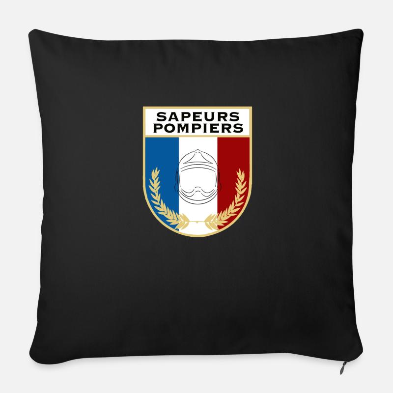 SAPEURS POMPIERS - Coussin et housse de 45 x 45 cm - noir