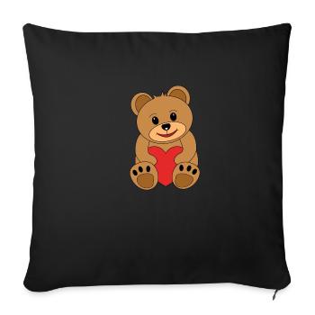 teddy bear - Sofa pillow with filling 45cm x 45cm - black - Front