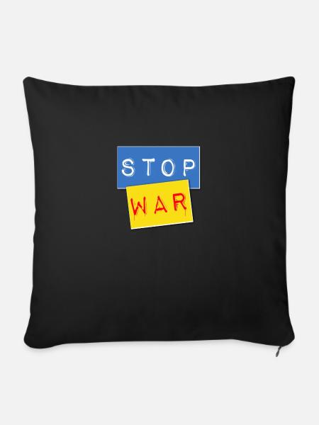 Stop war - Sofakissen mit Füllung 45 x 45 cm - Schwarz
