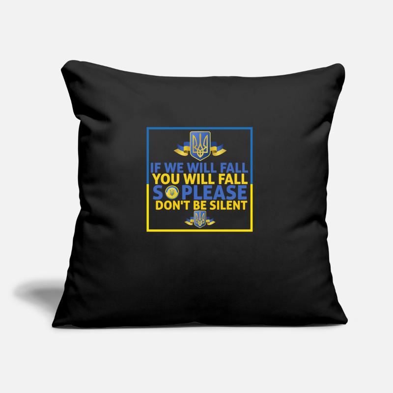 Wenn wir fallen werden, werden Sie Zelensky Rede fallen Sofakissen mit Füllung 45 x 45 cm