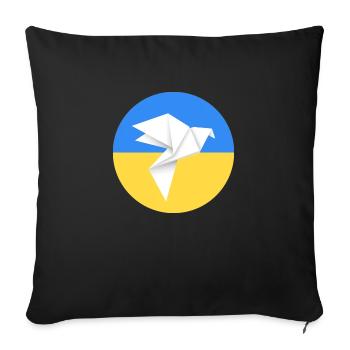 peace for ukraine - origami - Sofa pillow with filling 45cm x 45cm - black - Front