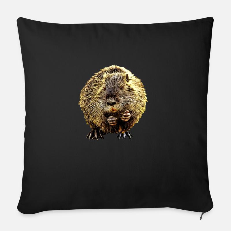 ragondin - Coussin et housse de 45 x 45 cm - noir