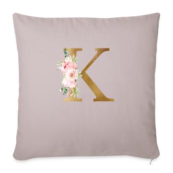 Botany Floral Monogram K - Sofa pillow with filling 45cm x 45cm - light taupe - Front