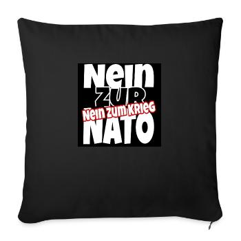 Frieden - Sofakissen mit Füllung 45 x 45 cm - Schwarz - Vorne