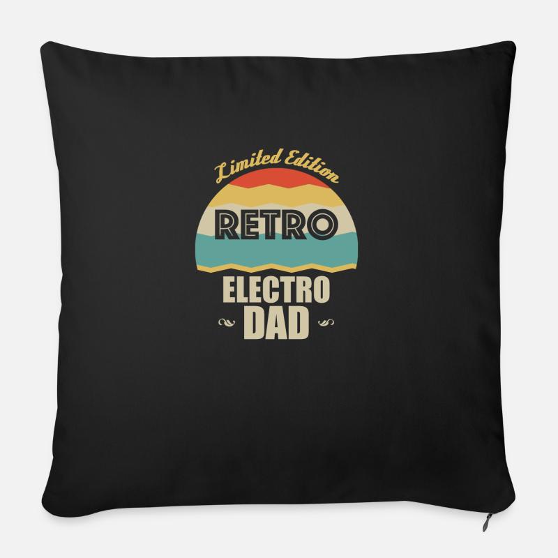 Rétro Electro Père - Coussin et housse de 45 x 45 cm - noir