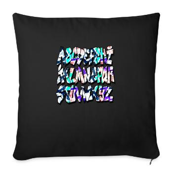 Graffiti alphabet - Sofa pillow with filling 45cm x 45cm - black - Front