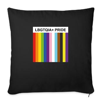Pride Month LBGTQIA Inklusive Regenbogenflagge - Sofakissen mit Füllung 45 x 45 cm - Schwarz - Vorne