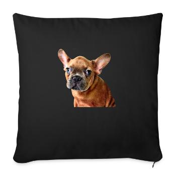 Bulldog puppy - Sofa pillow with filling 45cm x 45cm - black - Front
