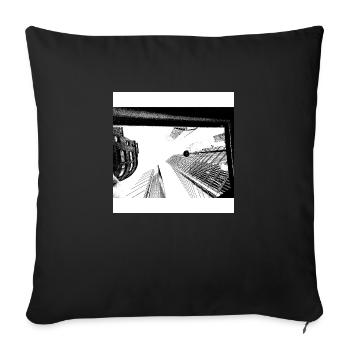 Ville monochrome - Coussin et housse de 45 x 45 cm - noir - Devant