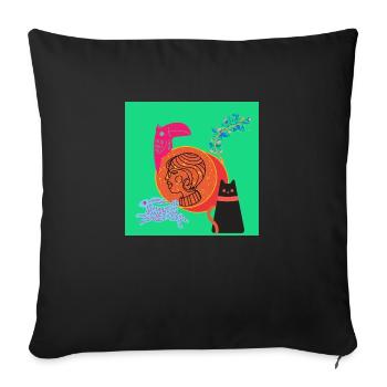 Female Pets - Sofa pillow with filling 45cm x 45cm - black - Front