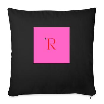 Rosa als Club oder Coles Stiel - Sofakissen mit Füllung 45 x 45 cm - Schwarz - Vorne