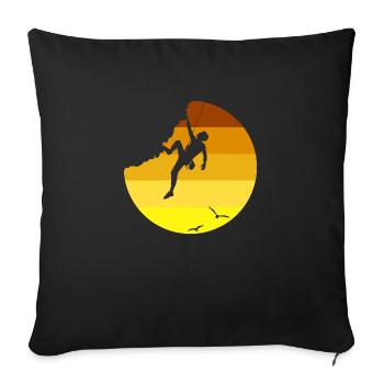 Climbing - Sofa pillow with filling 45cm x 45cm - black - Front
