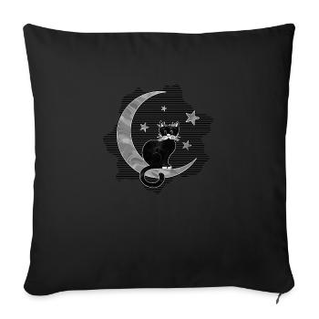 Cat - Sofa pillow with filling 45cm x 45cm - black - Front