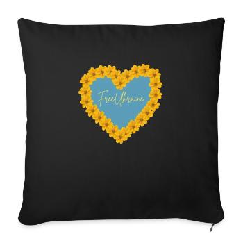 Free Ukraine - Sofa pillow with filling 45cm x 45cm - black - Front