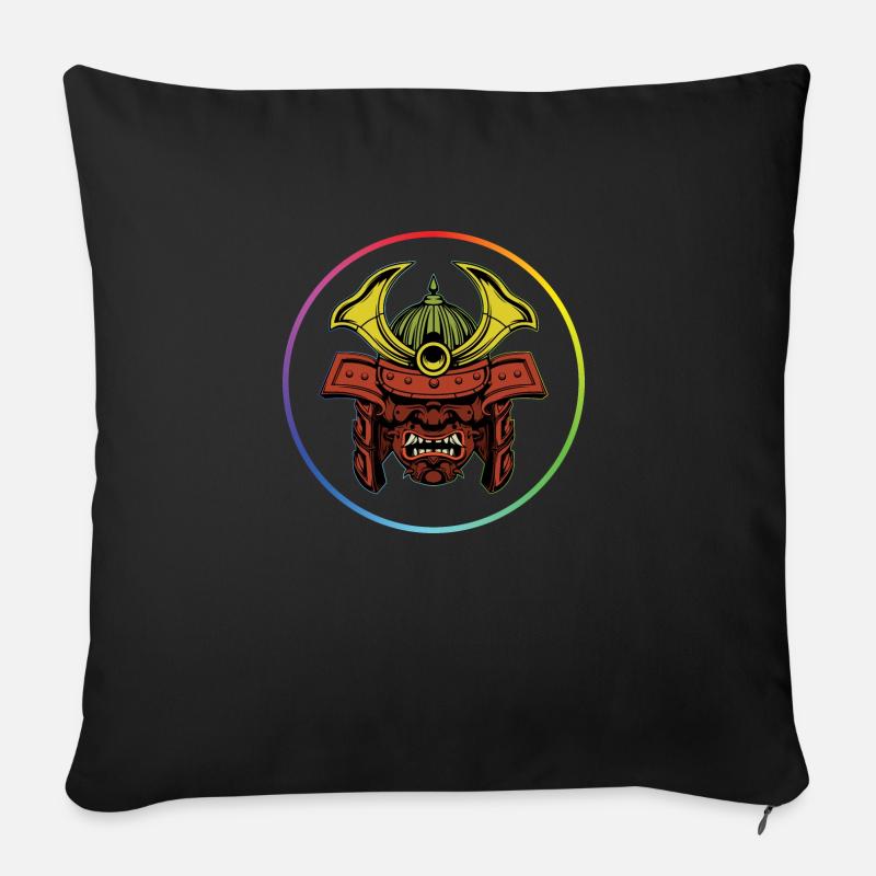 Samurai Mask - Coussin et housse de 45 x 45 cm - noir
