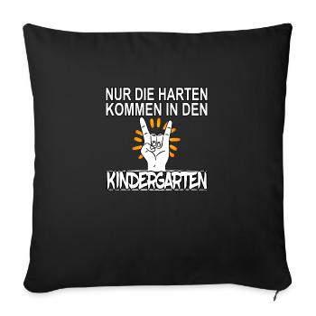 Harte Kindergärtner - Sofakissen mit Füllung 45 x 45 cm - Schwarz - Vorne