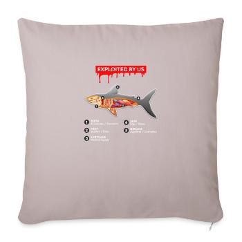 Danger Shark Exploited - Sofakissen mit Füllung 45 x 45 cm - helles Taupe - Vorne