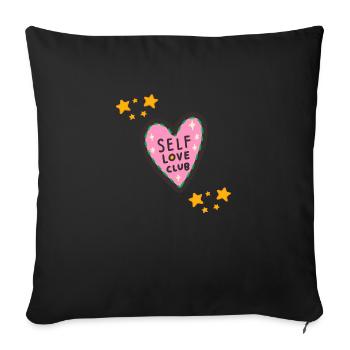 SELF LOVE - Sofa pillow with filling 45cm x 45cm - black - Front