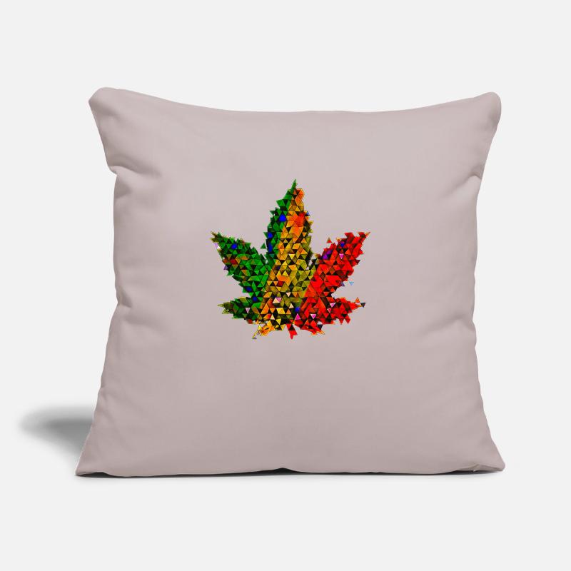 🥦 Feuille de chanvre - Low Poly - Version 🥦 Reggae Weed Coussin et housse de 45 x 45 cm
