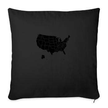 Staatsgrenzen der Vereinigten Staaten von Amerika - Sofakissen mit Füllung 45 x 45 cm - Schwarz - Vorne