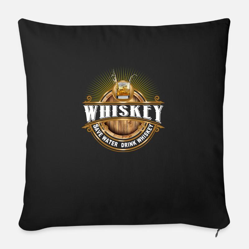 Whiskey Fass - Sofakissen mit Füllung 45 x 45 cm - Schwarz