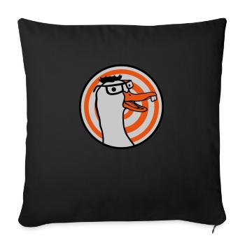 Cartoon Geek Gans Horn Lunettes - Coussin et housse de 45 x 45 cm - noir - Devant