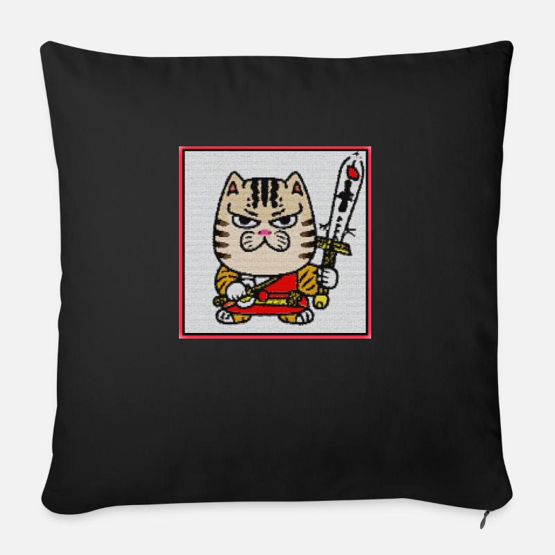 Cat button - Sofakissen mit Füllung 45 x 45 cm - Schwarz