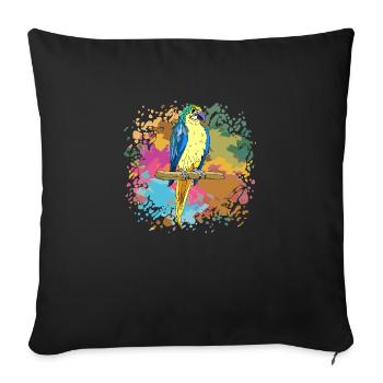 Oiseau - Coussin et housse de 45 x 45 cm - noir - Devant