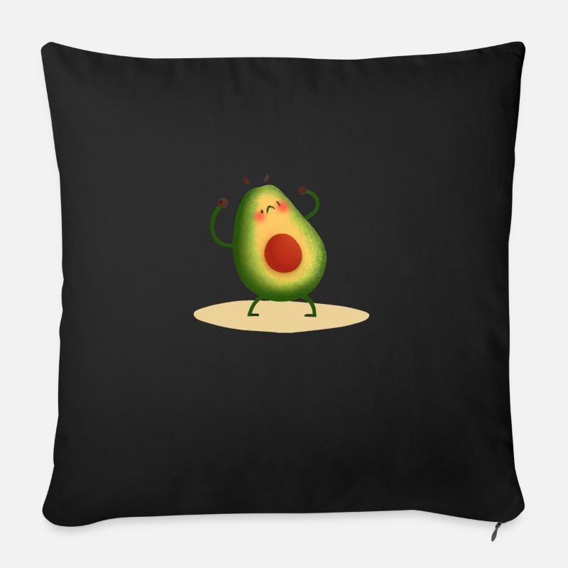 Super süße starke Avocado - Sofakissen mit Füllung 45 x 45 cm - Schwarz