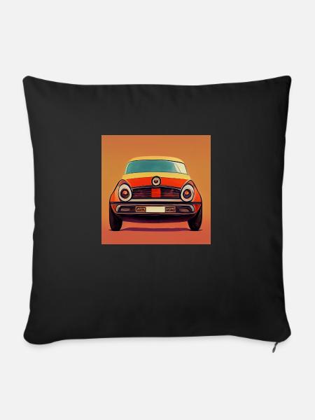 Retro Cartoon Car - Sofakissen mit Füllung 45 x 45 cm - Schwarz