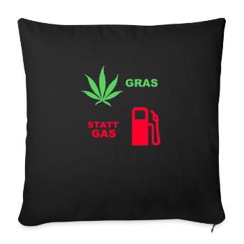 gras statt gas - Sofakissen mit Füllung 45 x 45 cm - Schwarz - Vorne