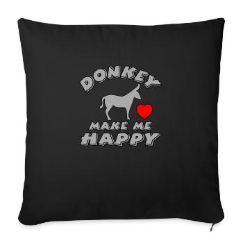 Donkey - Sofa pillow with filling 45cm x 45cm - black - Front