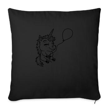 Balloon Anniversaire Licorne Comic - Coussin et housse de 45 x 45 cm - noir - Devant