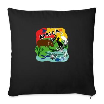 Africa caimans - Sofa pillow with filling 45cm x 45cm - black - Front