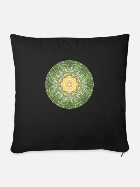 Mandala-Quantum 3 - Sofakissen mit Füllung 45 x 45 cm - Schwarz