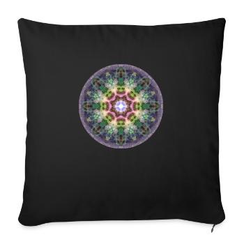 Mandala-Quantum 6 - Sofakissen mit Füllung 45 x 45 cm - Schwarz - Vorne